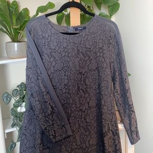 Madewell long sleeve lace mini shift dress